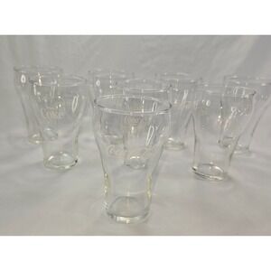 Coca Cola Bell Shaped Glass Set of 8 "Enjoy Coke" Letters 6 oz 4" 1970s #2 Mark